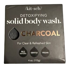 Kitsch Detoxifying Solid Body Wash soap Charcoal‎ Sage Mint Skin 4oz new